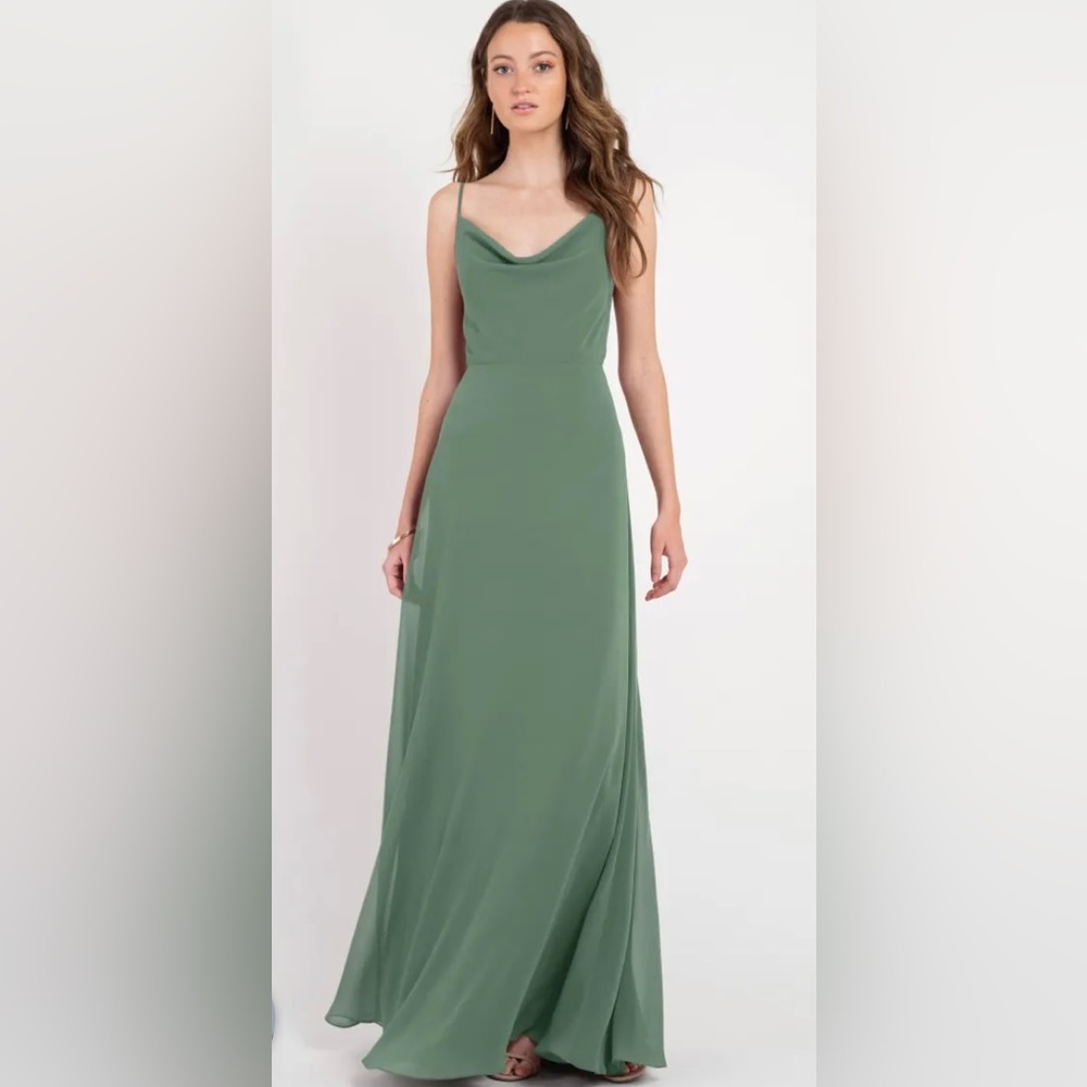 NWT Jenny Yoo Colby floor length Dress - Eucalyptus - Green - 2